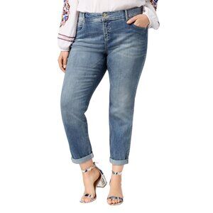 NWT INC International Concepts Control Boyfriend Jeans Zenith Wash Blue 14W